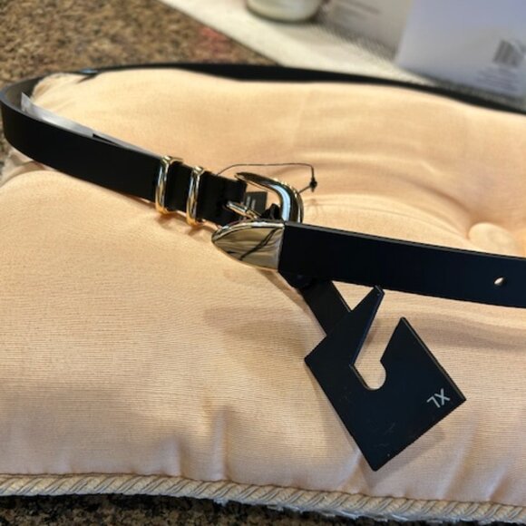 Express Genuine Leather Gold Tipped Buckle Belt